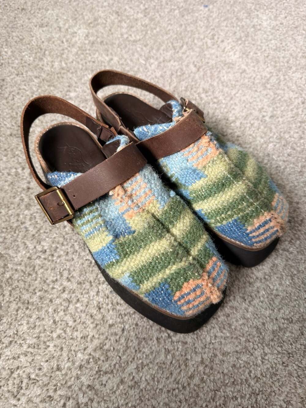 Free People Astrid Platform Mule Clogs in Stargazer Mix - Picture 7 of 9
